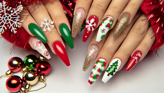 Acrylic:um66km109vq= Christmas Nails